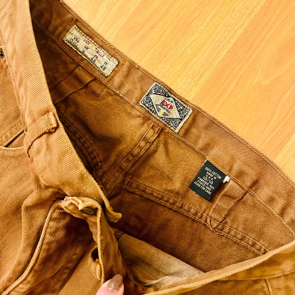 Vintage 80s Express high-waisted camel brown mom jeans in 100% cotton denim - Picture 4 of 5